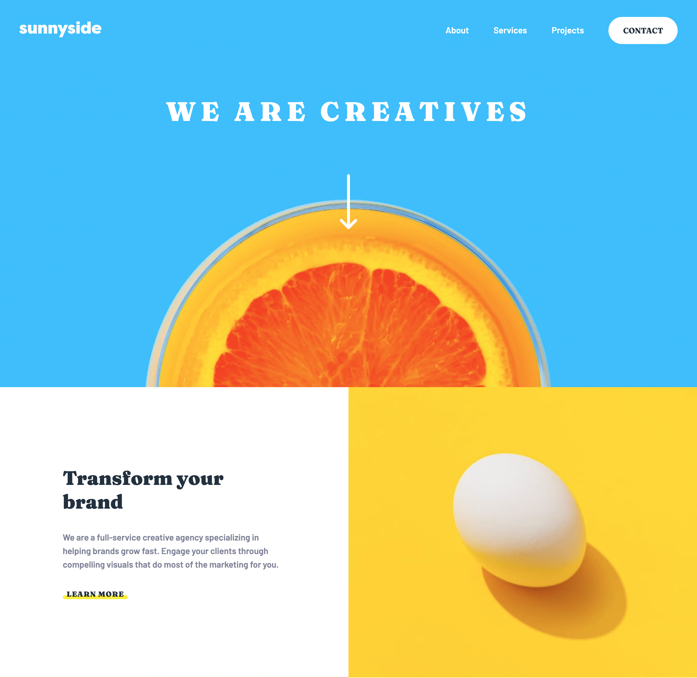 Sunnyside agency landing page